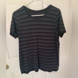 Black and Gray Striped Lululemon T-Shirt